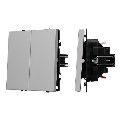 Выключатель звонковый 2 кл софт-тач никель Arlight SWT-MKR2-SFPL-IS (250V, 10A) 061786(1)