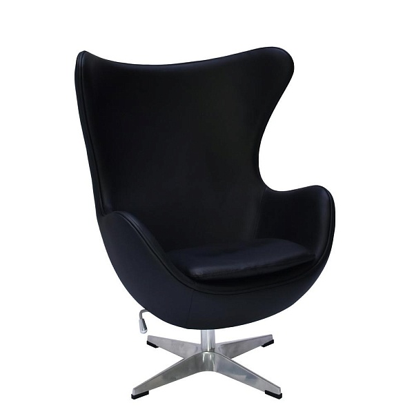 Кресло Bradex Home EGG CHAIR чёрный, натуральная кожа FR 0808