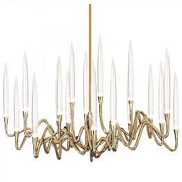 Люстра Il Pezzo 3 Round Chandelier Brass and Crystals designed by Pezzo Mancante