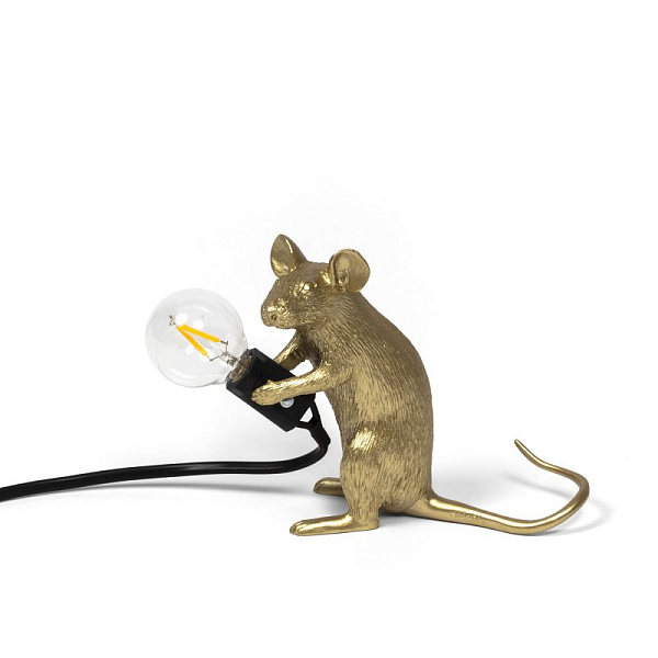 Настольная лампа Seletti Mouse Lamp Gold Mac