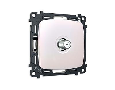 Комплект механизма TV розетки SAT 5-2400MHz 3.5dB OMEGA MO213050 Жемчуг QUANT