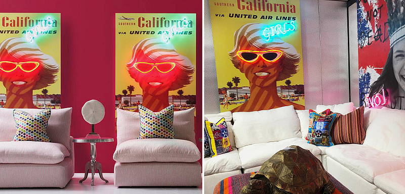 Неоновый Ретро Постер California Girls Loft Concept 80.279