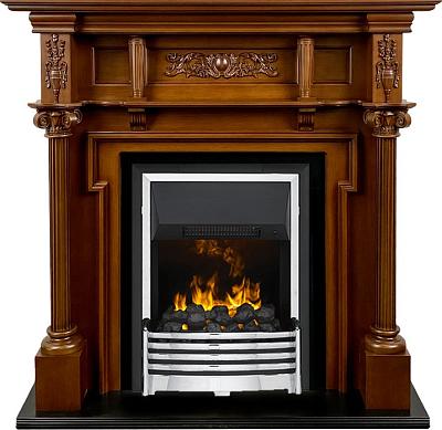 Каминокомплект Oxford - Орех с очагом Flagstaff