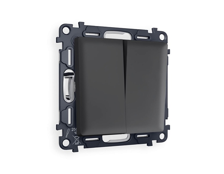 Комплект механизма 2-клавишного перекрестного выключателя Ambrella Volt ALFA MA903030