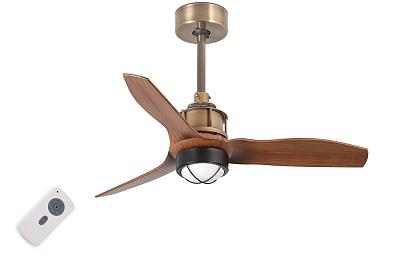 Люстра вентилятор Mini Just Fan Old Gold 1L Faro Barcelona 33428-10FAR