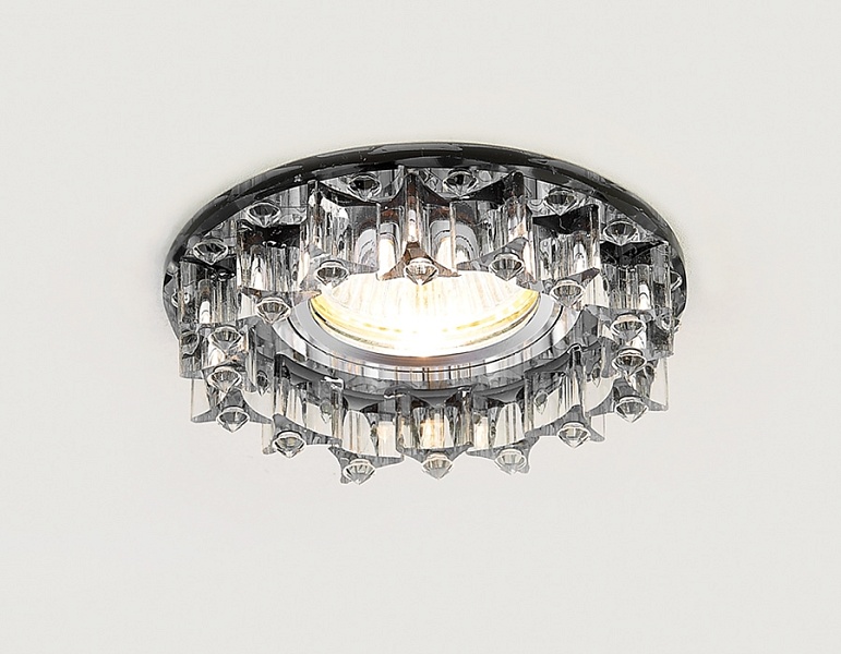 Встраиваемый точечный светильник MR16 с хрусталем Ambrella Light K370 BK