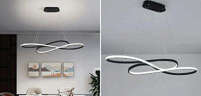 Светодиодная люстра в виде спирали Spiral Lighting Black Loft-Concept 40.6228-0
