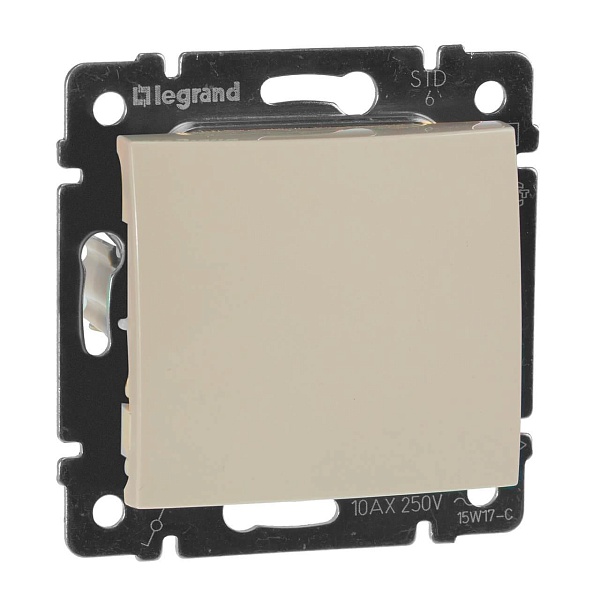 Переключатель одноклавишный проходной Legrand Valena 10A 250V cлоновая кость 774306