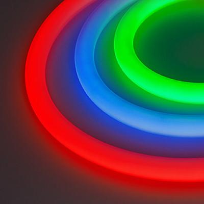 Лента герметичная MOONLIGHT-BLACK-TOP-G280-D25mm 24V RGB 360deg (14.4 W/m, IP65, 3m, wire x1) (Arlig