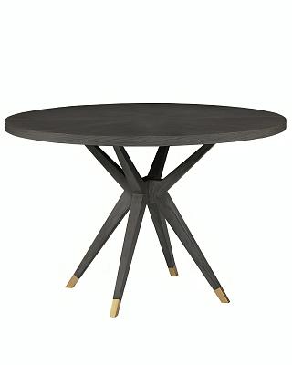 Черный обеденный стол из дуба "Изабелла" LouvreHome LHFDT1196HLN black oak