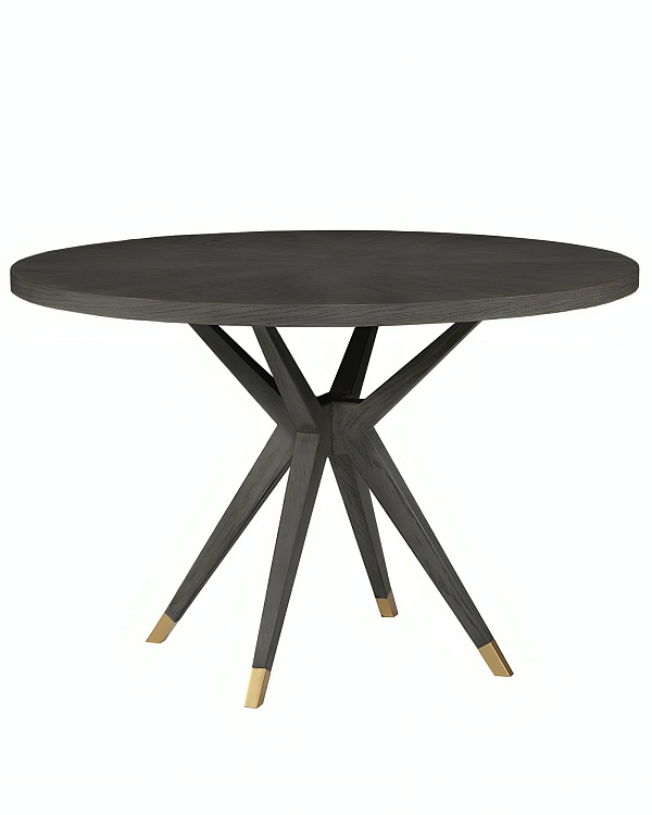 Черный обеденный стол из дуба "Изабелла" LouvreHome LHFDT1196HLN black oak