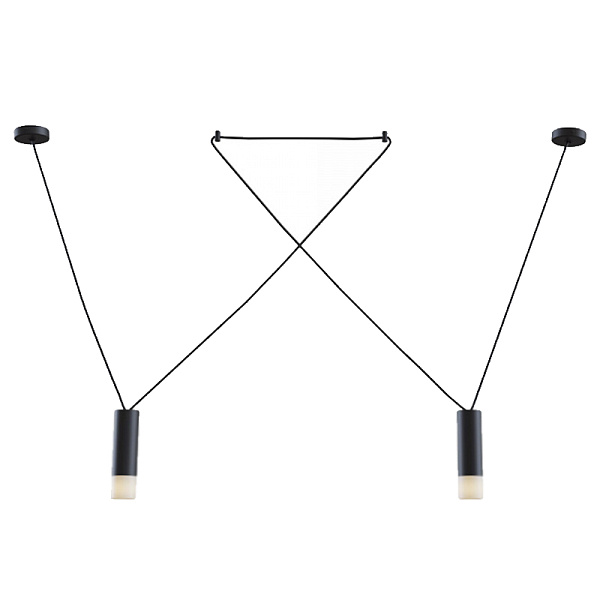 Wireflow LED Black Suspension lam 2 патрона designed by Jordi Vilardell