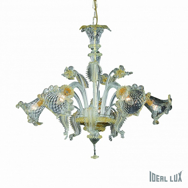 Подвесная люстра Ideal Lux RIALTO SP5 AMBRA