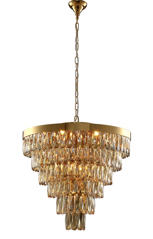 Люстра подвесная Crystal Lux ABIGAIL SP-PL15 D620 GOLD/AMBER