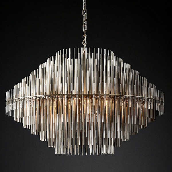 Люстра Restoration Hardware Emile Round Chandelier Chrome | диаметр 80 см