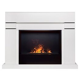 Электрокамин Lindelse 26 WT с очагом 3D Cassette 630 Black Panel RealFlame 360069