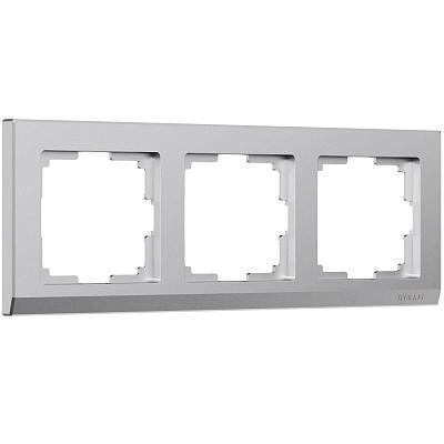 Рамка на 3 поста Stark (серебряный матовый) Werkel W0031865