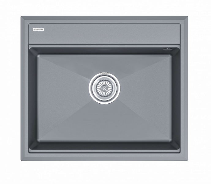 Мойка гранитная STEPIA-590, PM115951-GRM , серый металлик, 590х510, Paulmark