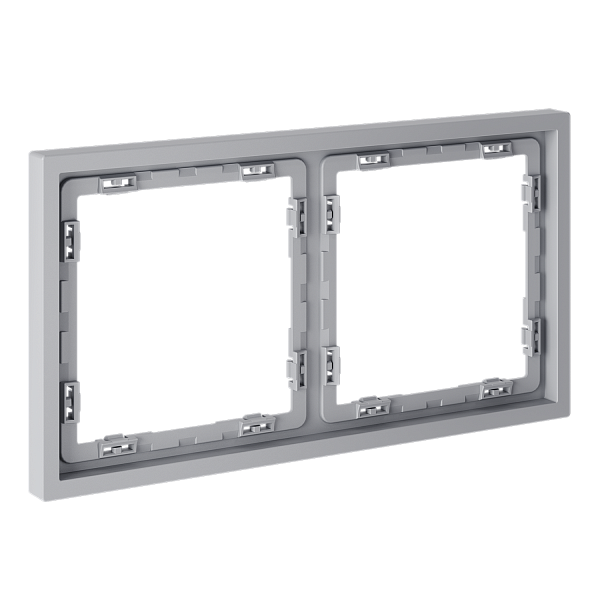 Рамка пластиковая VOLTUM S70 на 2 поста, (серый) Voltum VLS100216