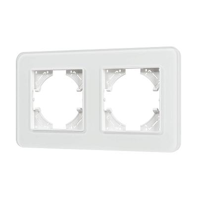 Рамка на 2 поста стеклянная Arlight FRM-OMALI-SFGS-2-WH 049708