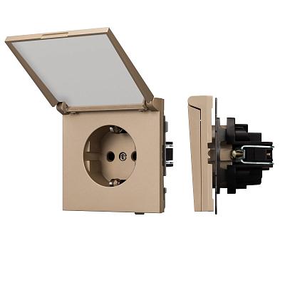 Механизм розетки влагозащищённый Arlight SCT-TENDO-MCP-PL-GD (230V, 16A) 054093
