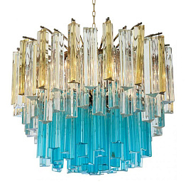 1960s Vintage Murano Glass Chandelier turquoise glass Loft Concept 40.1582