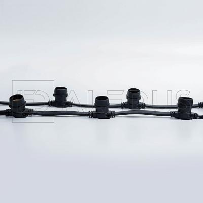 Белт лайт ALEDUS бухта 50 м, черный провод, ПВХ, шаг 20 см, Е27 BC-BP-50M-20