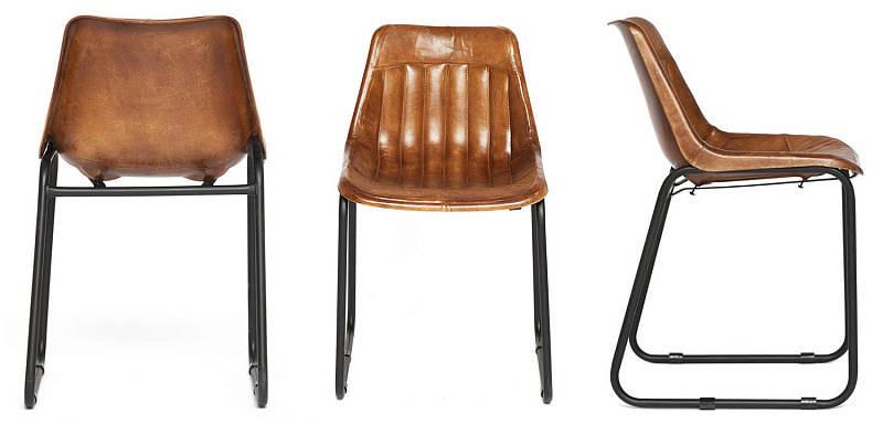 Стул из кожи буйвола Industrial leather dining chair 03.566