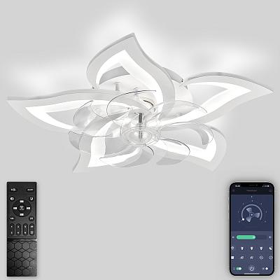 Светодиодная люстра с вентилятором, пультом ДУ 100W, белый Natali Kovaltseva LED LAMPS 81487