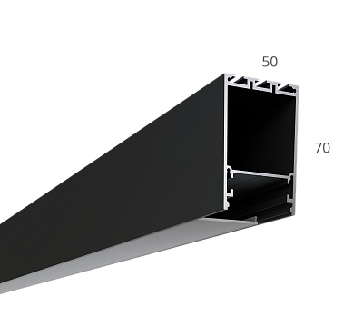 Алюминиевый LED профиль LINE 5070 ral9005 LT70 (с экраном) — 3000мм