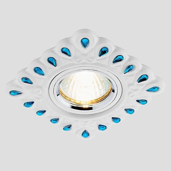 Встраиваемый точечный светильник MR16 из керамики Ambrella Light D5550 W/GR