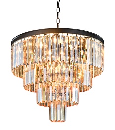 Люстра MAK interior Odeon 3 rings amber WTL1943-6BK-GR-AM