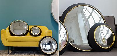 Зеркало Black Circle Fish-eye Mirror Loft Concept 50.196-1