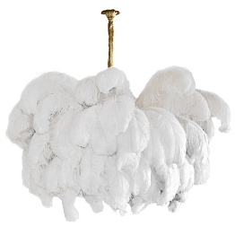 Люстра из страусиных перьев Extra Large Feather Chandelier GRAND TOUR | Золотой Шампань