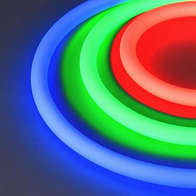 Лента герметичная MOONLIGHT-TOP-G280-D18mm 24V RGB 360deg (13 W/m, IP65, 3838, 5m, wire x1) (Arlight