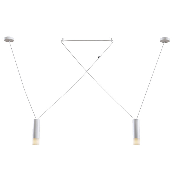 Wireflow LED White Suspension lam 2 патрона designed by Jordi Vilardell