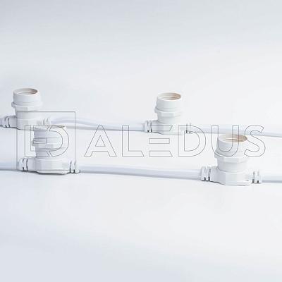 Белт лайт ALEDUS бухта 10 м, белый провод, ПВХ, шаг 40 см, Е27 BC-WP-10M-40