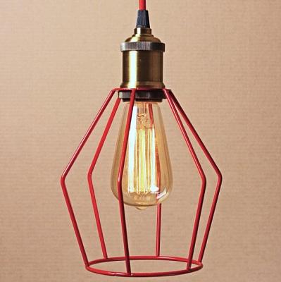 Подвесной светильник Wire Cage Pendant Trew Red 40.680 Loft-Concept