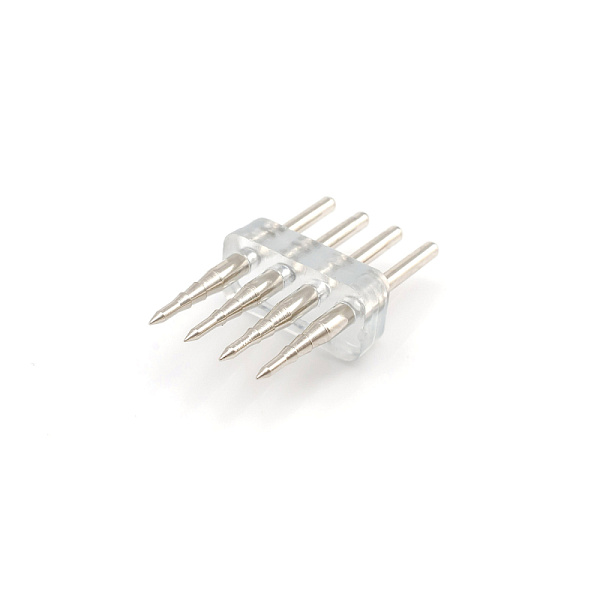 Коннектор игольчатый Apeyron (4 иглы, 3,4мм между игл) для 220В светодиодной ленты smd 5050 60д/м RGB 09-34