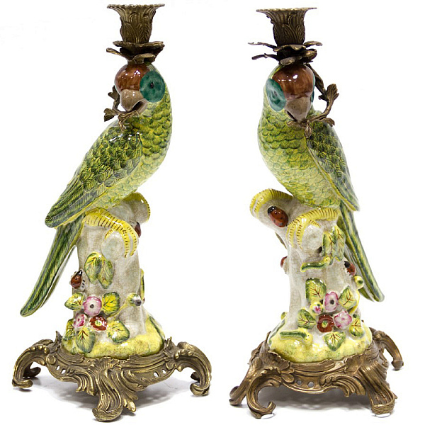 Подсвечник Candlestick Green Parrot Loft Concept 68.025