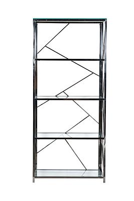 GY-SH8711BL Стеллаж стекло прозр/темн.хром 80*35*180см