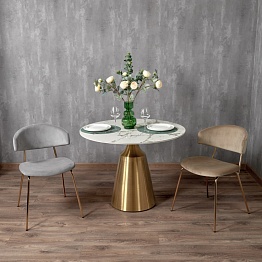 Стул Elle бежевый с золотыми ножками BradexHome RF 0780