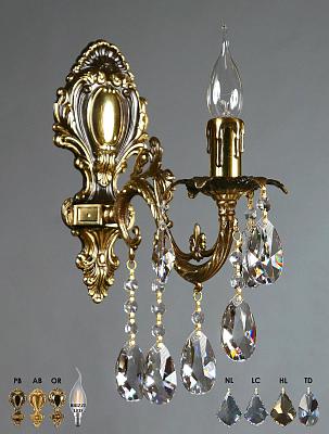 Бра Ambiente 2118/1 PB Leaf crystal