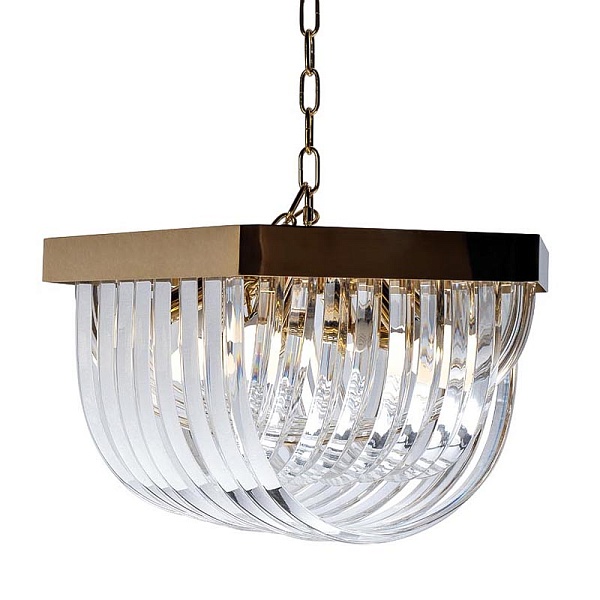 Люстра Retro FROZEN GLASS gold 9 lamp