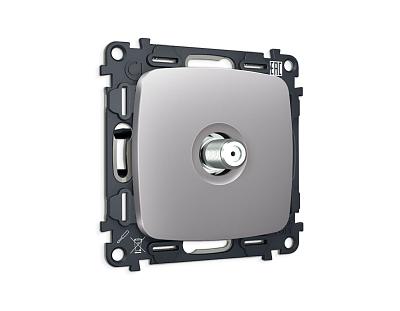 Комплект механизма TV розетки SAT 5-2400MHz 3.5dB OMEGA MO513050 Сталь матовый QUANT