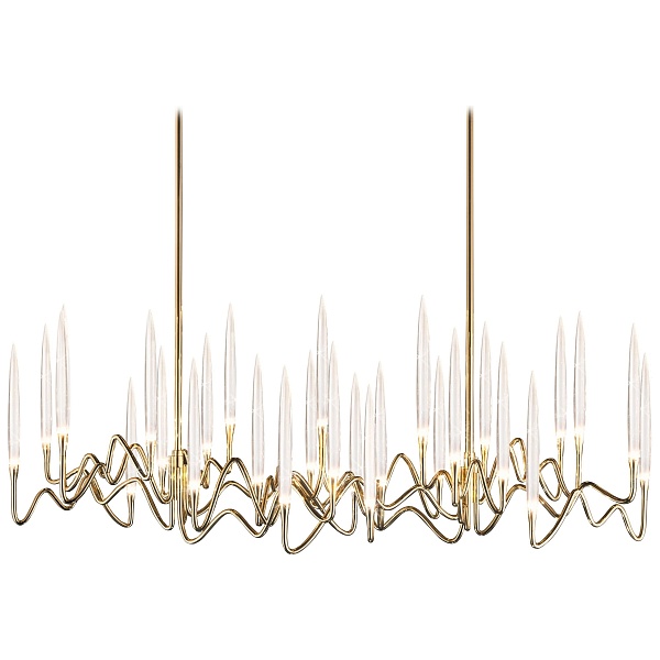 Люстра Il Pezzo Chandelier Brass and Crystals | Длина 100 см