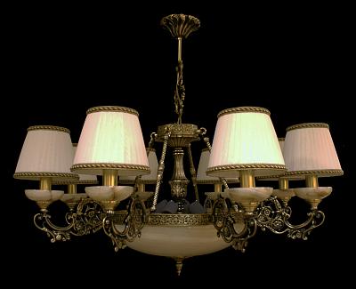 Люстра из камня НК-О-8+4 Лира Абажур