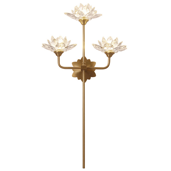Бра Хрустальный Цветок Лотоса Lotus flower Wall Clear Glass 3 44.954 Loft-Concept