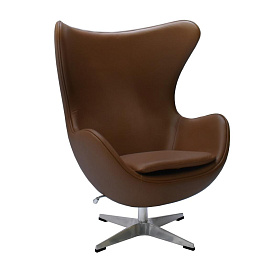 Кресло Bradex Home EGG CHAIR коричневый, натуральная кожа FR 0807