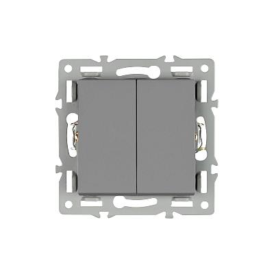 Механизм выключателя двухклавишный проходной Arlight SWT-MKP2-PL-GR (250V, 16A) 043729